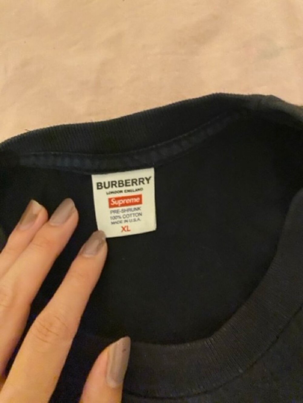 Supreme x Burberry Black Box Logo T-Shirt Size XL Streetwear